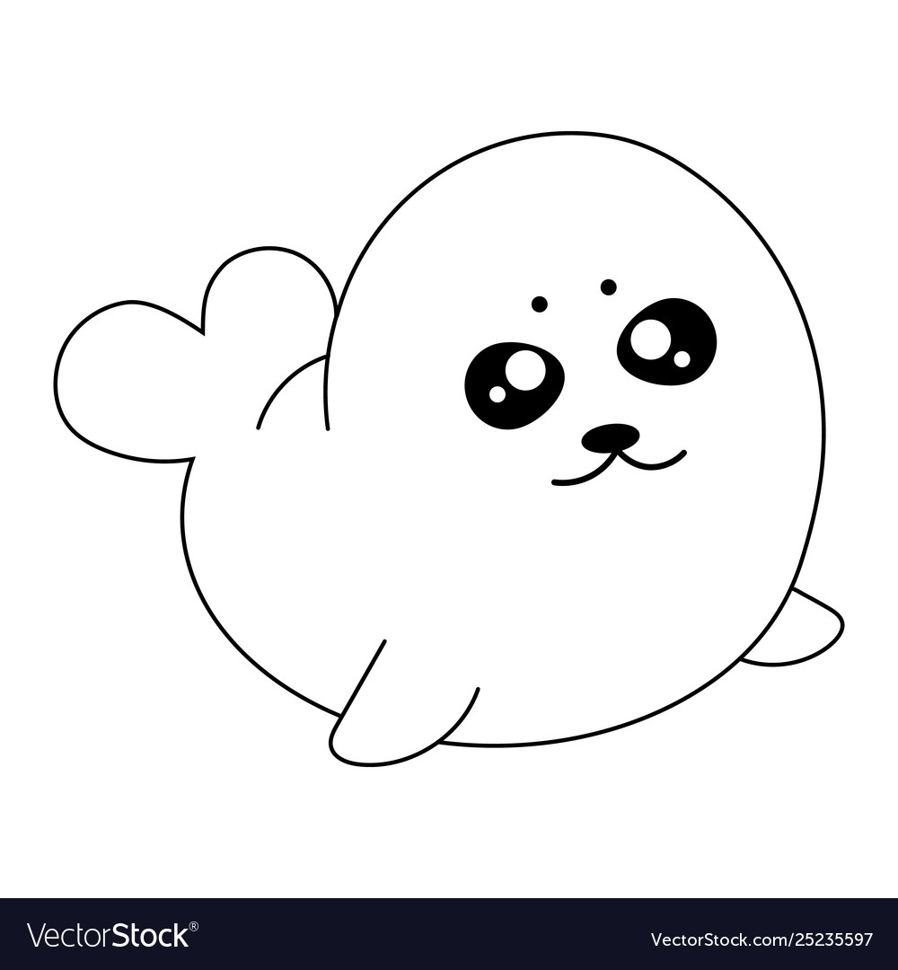 Раскраска маленький тюлень