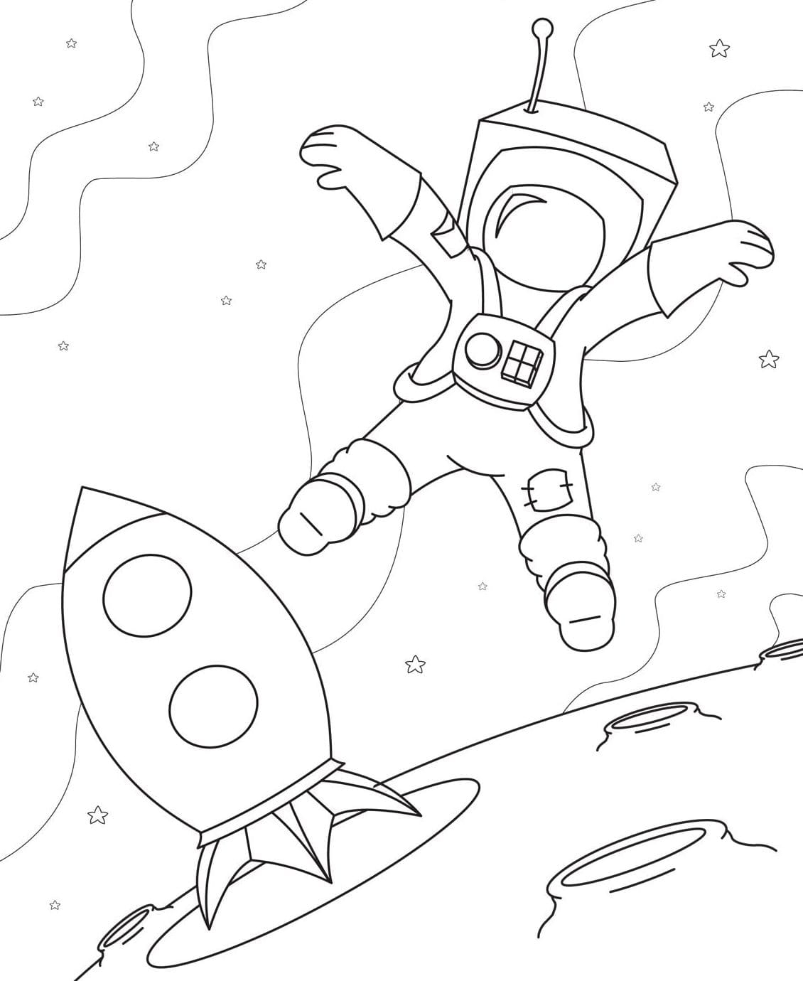 Раскраска про космос и Космонавтов для детей