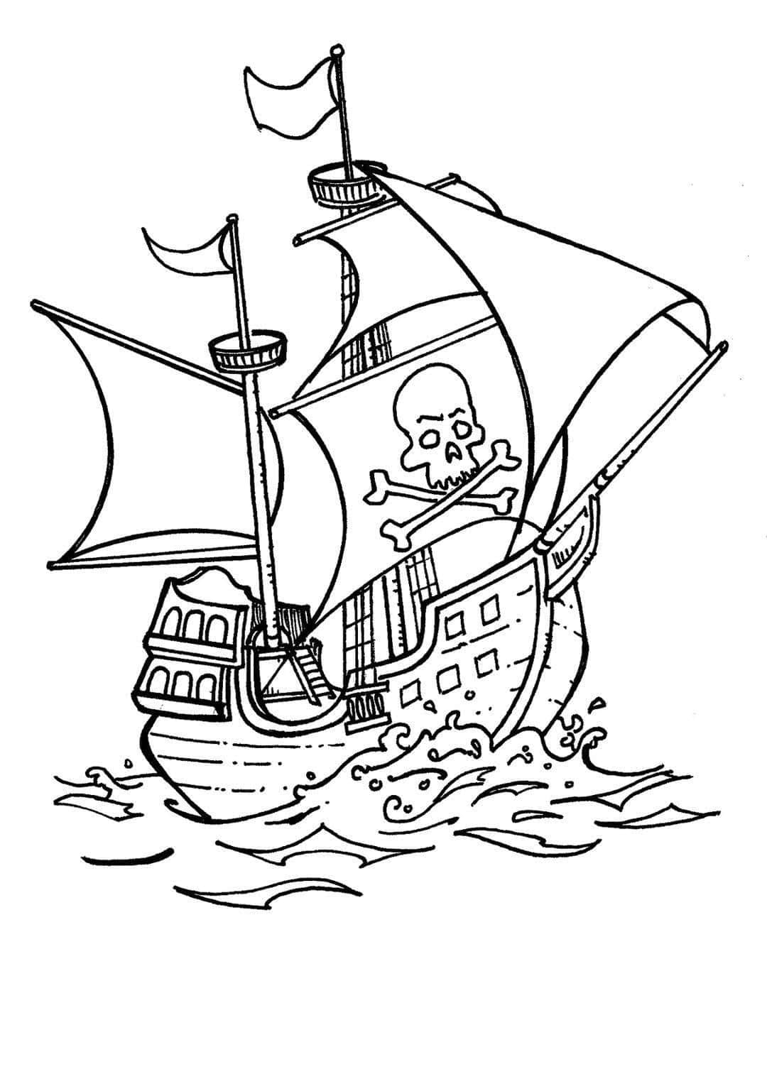 Пираты Раскраски для мальчиков бесплатно Пиратский корабль