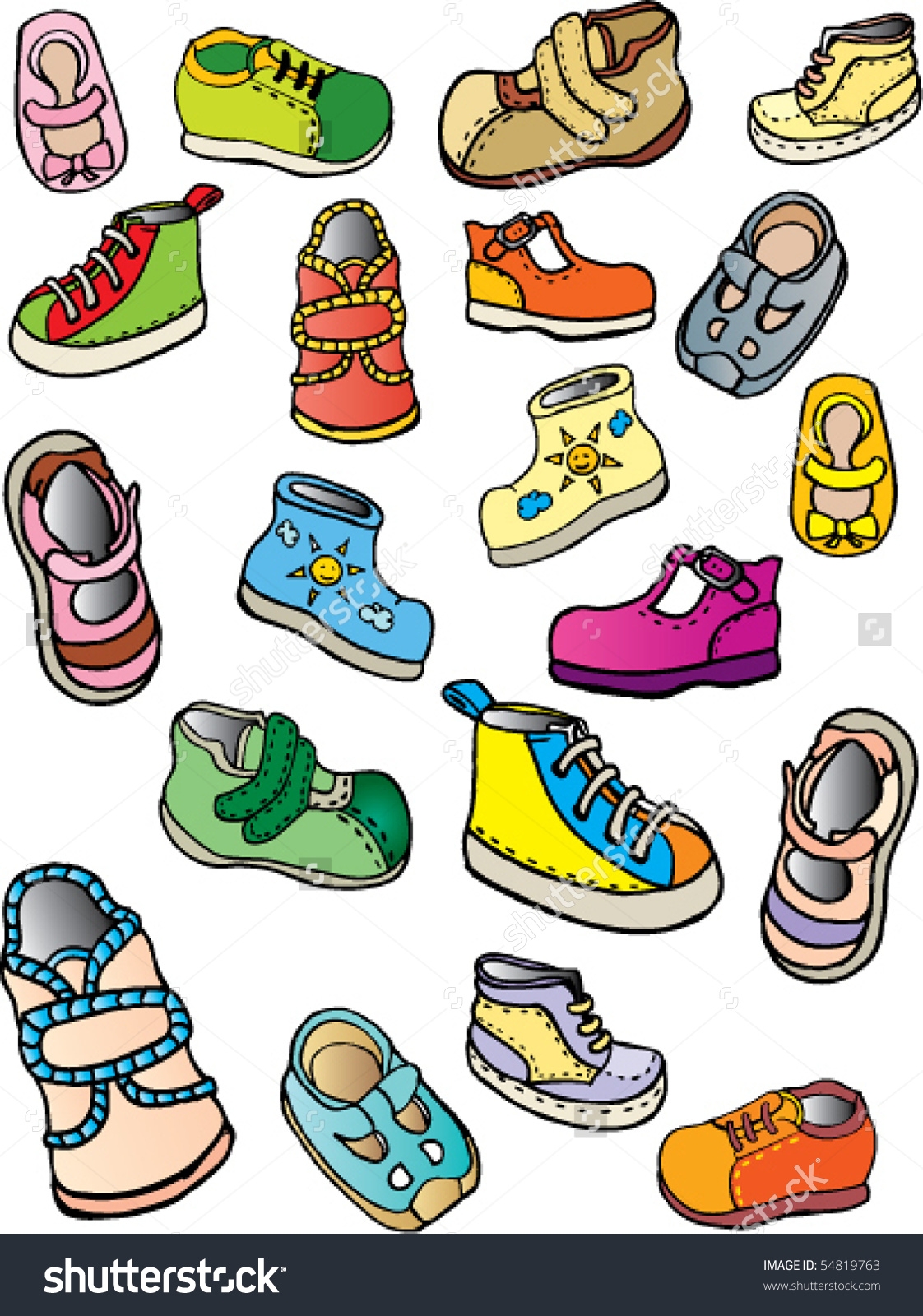 Нарисованная детская обувь