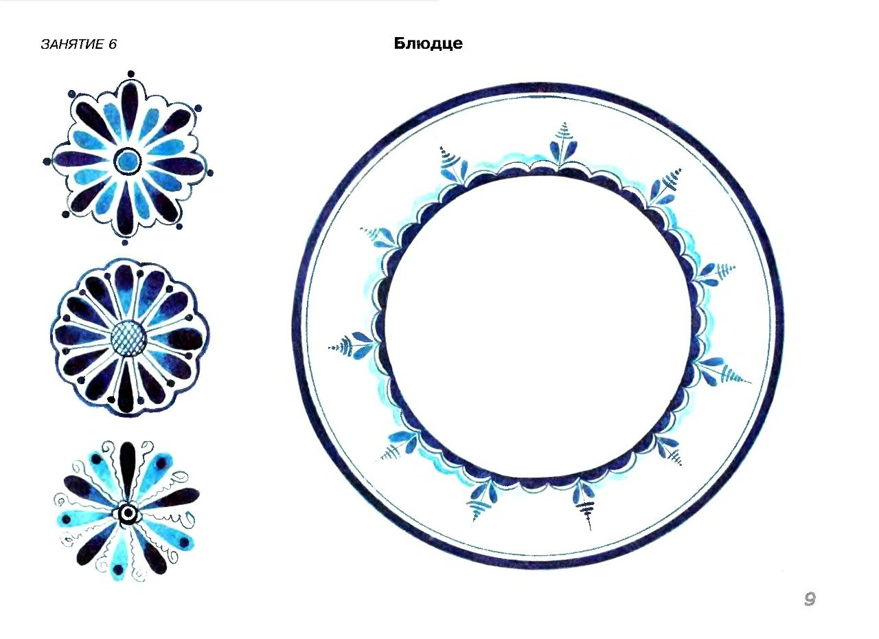 Рисование элементов орнамента круг