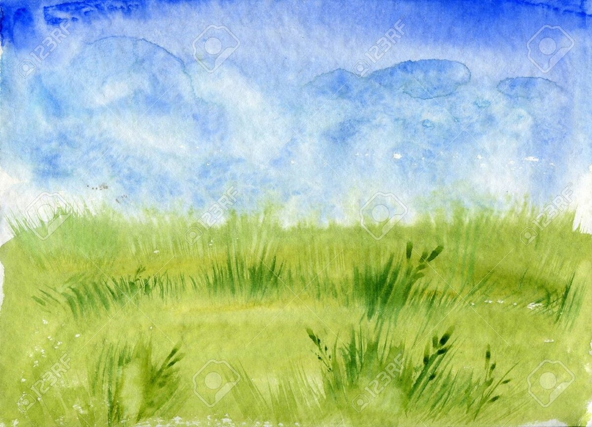 Рисование травы гуашью