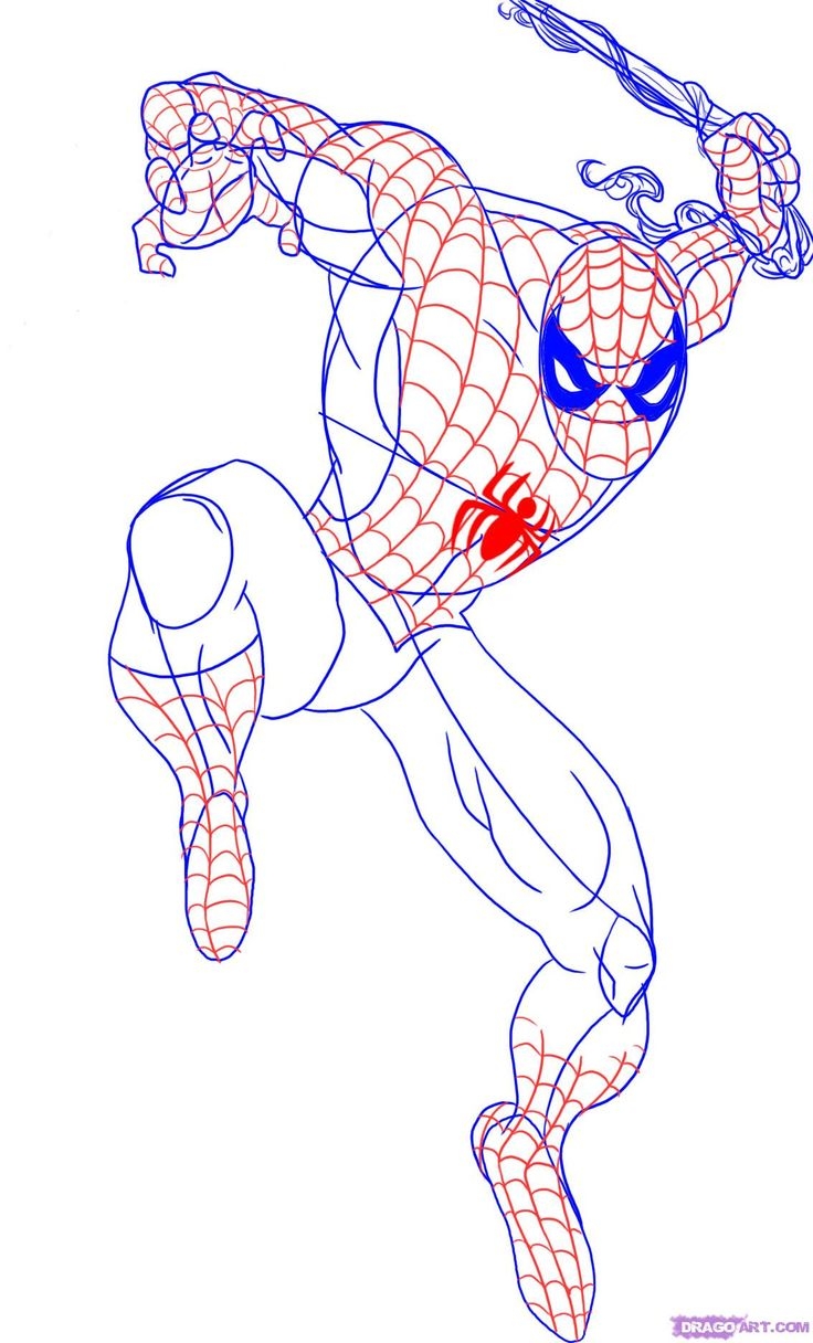Нарисовать человека паука карандашом по клеточкам