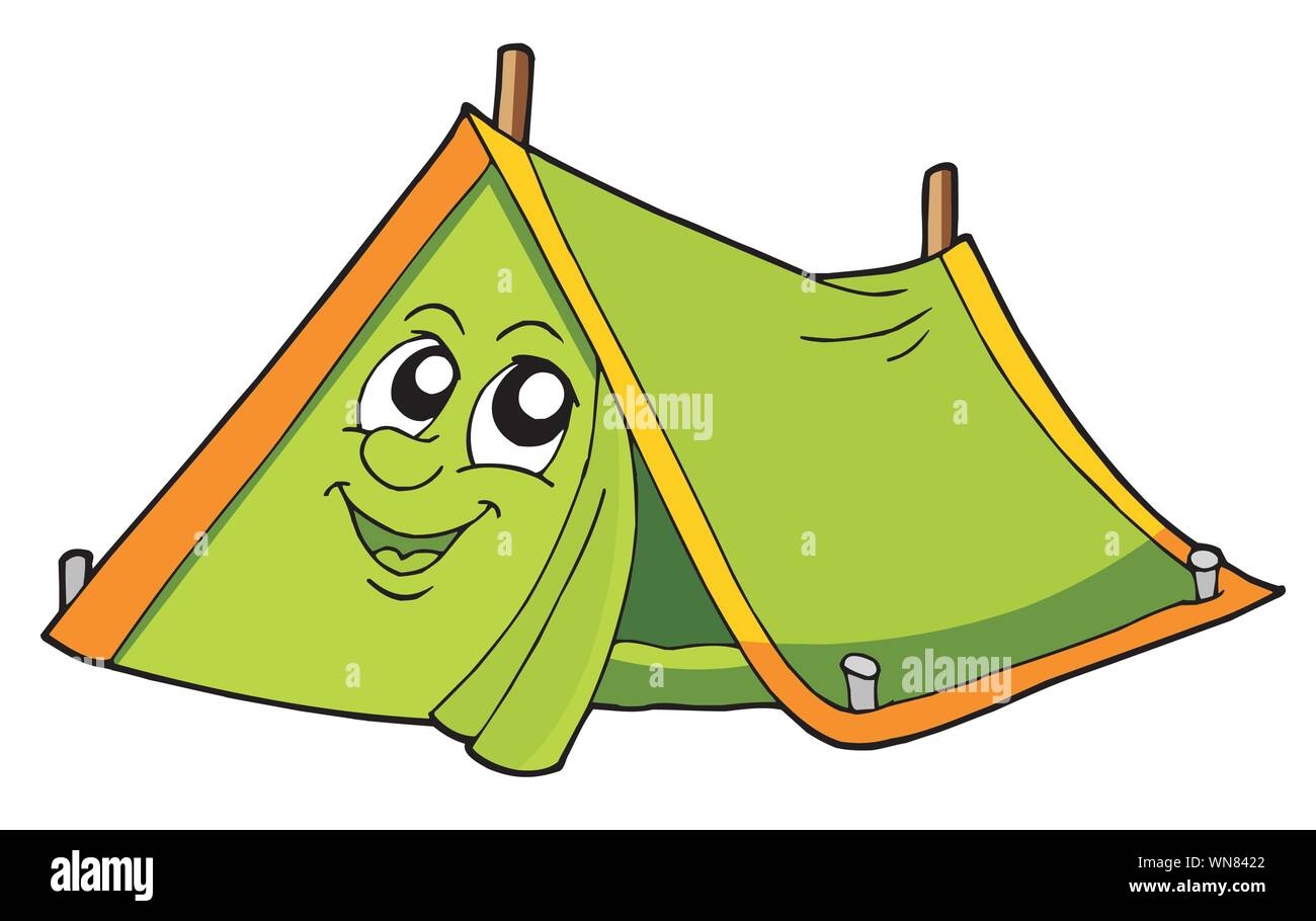 Палатка зеленая нарисованная