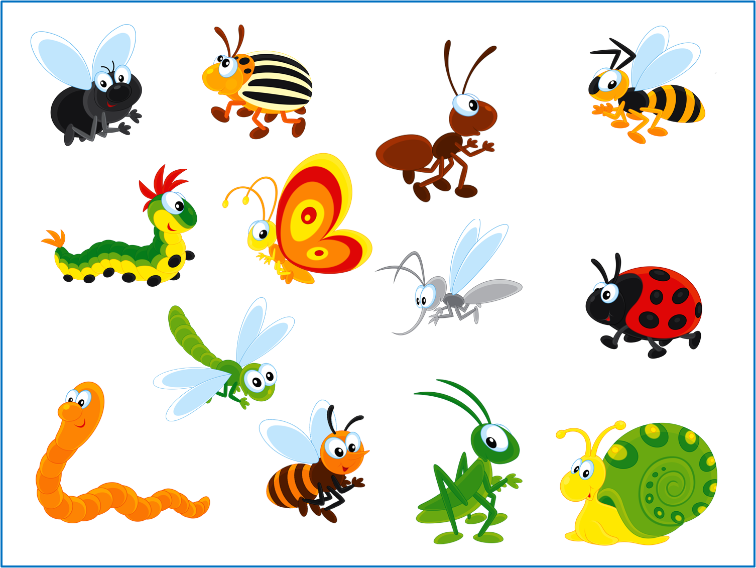 Мир насекомых. Раскраска для малышей