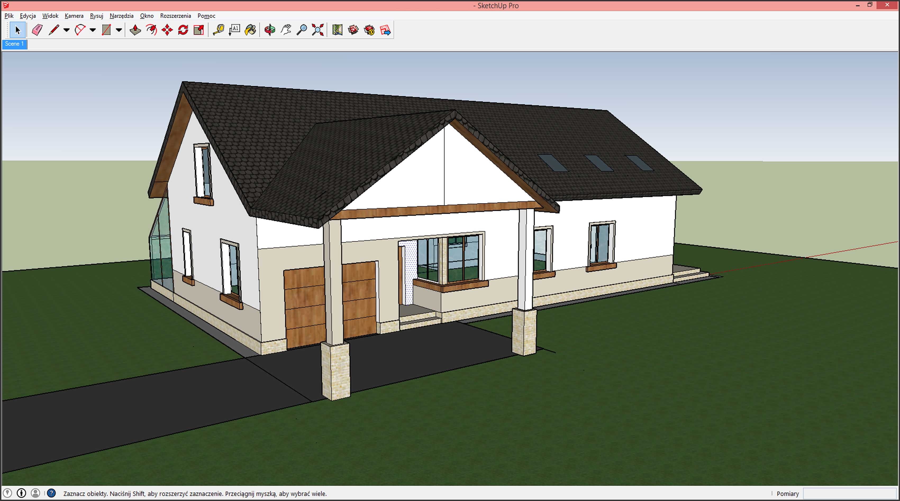 Нарисовать дом в sketchup