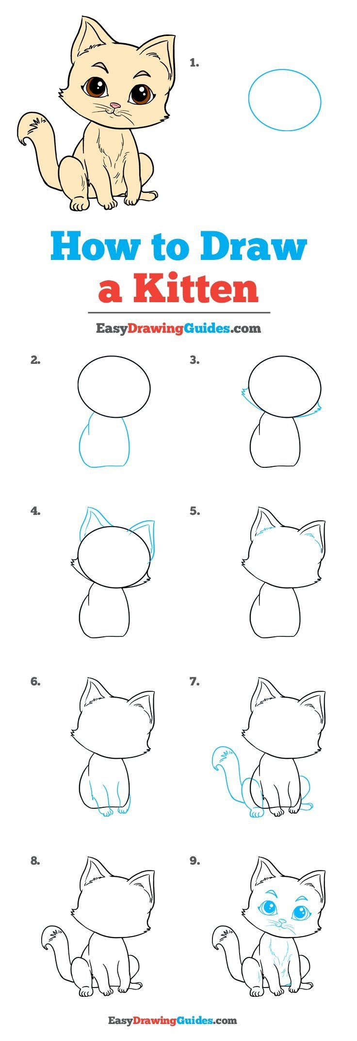 Как рисовать японского котика по шагам