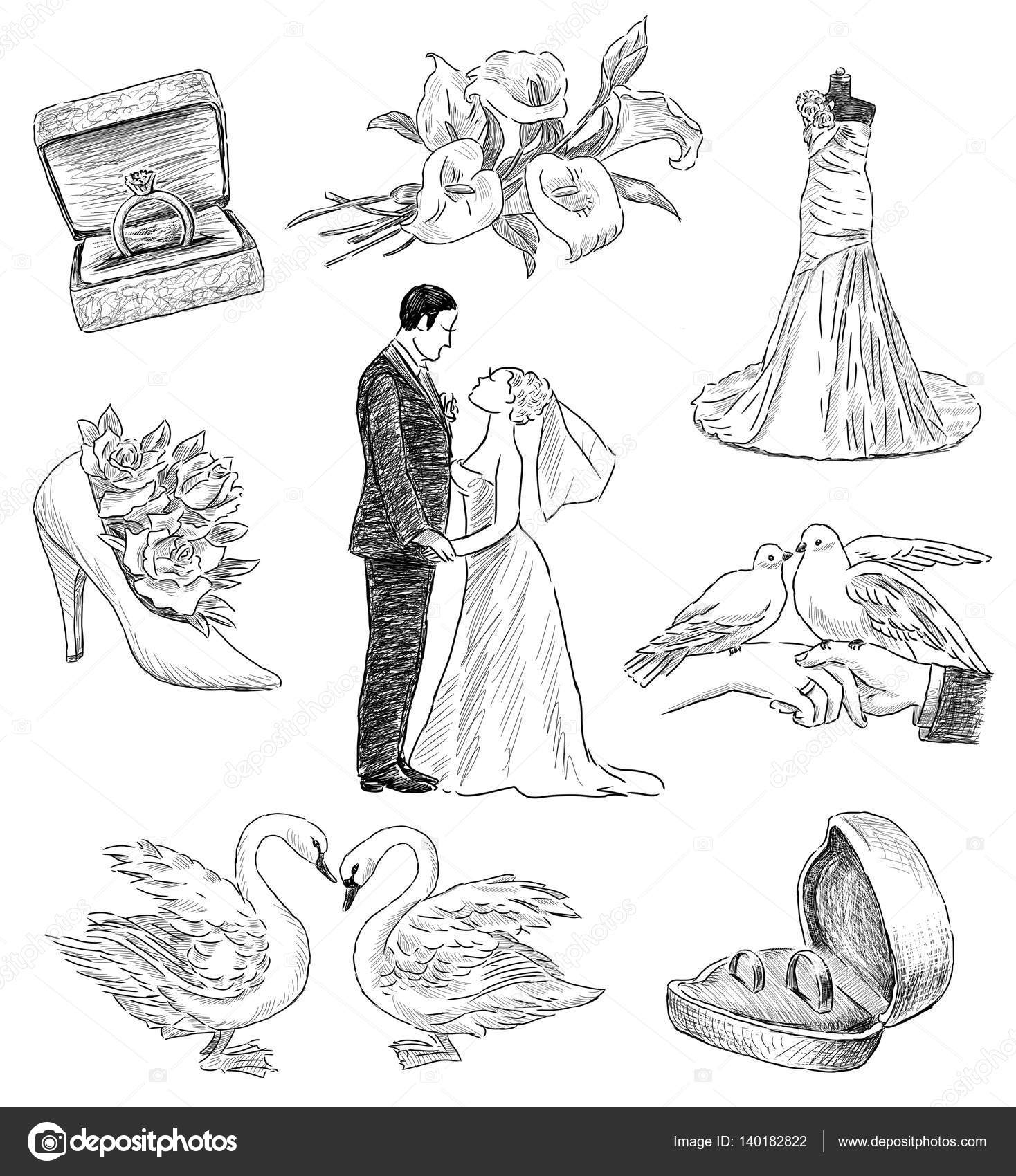 Свадьба графический рисунок