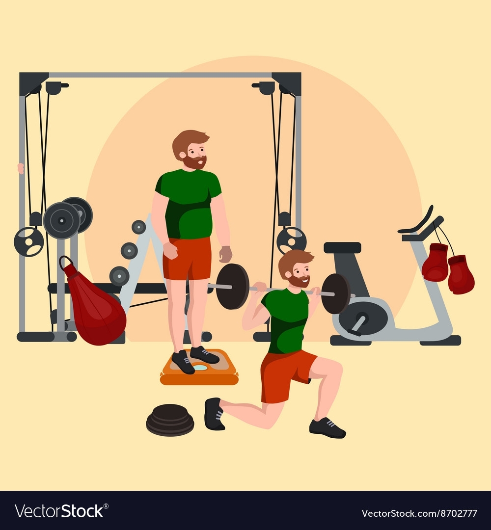 Упражнения тренажерный зал иллюстрация