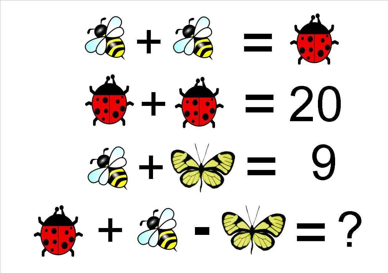 Математические задачи в картинках для дошкольников