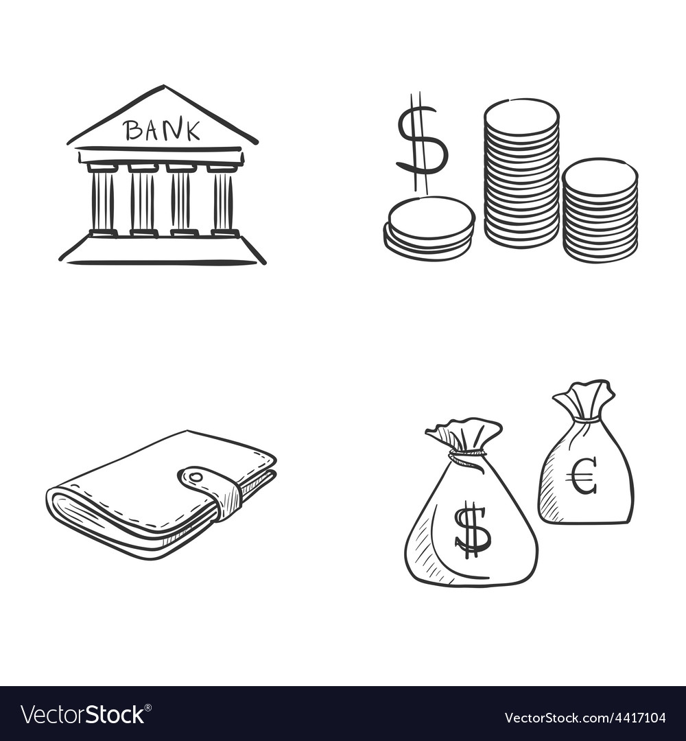 Банк с деньгами рисунок