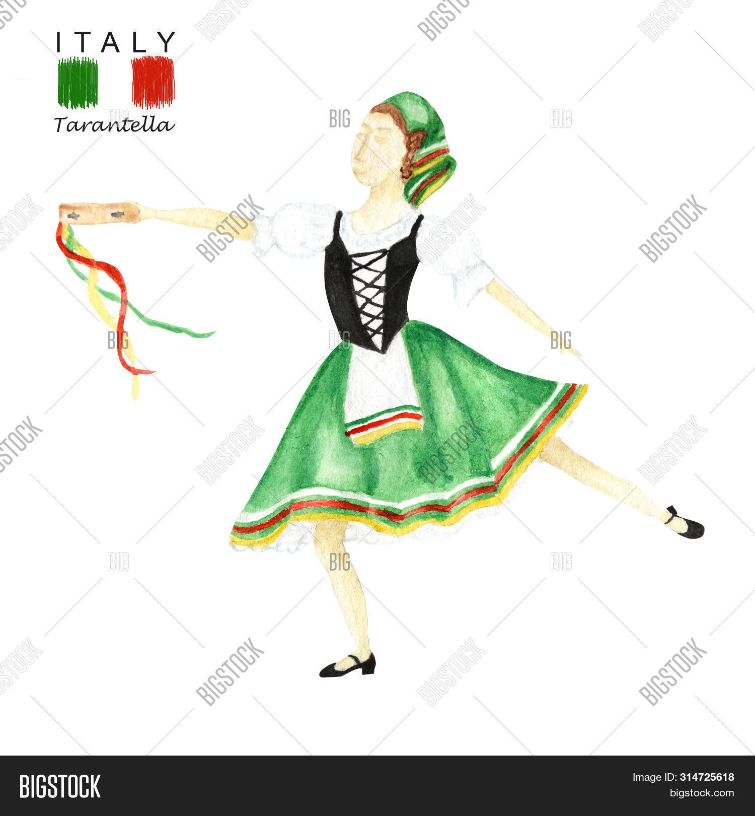 Народный костюм итальянцев рисунок
