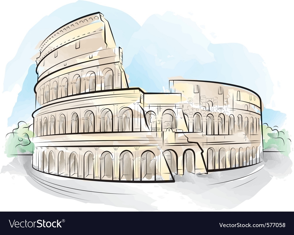 Колизей Рим Италия нарисовать