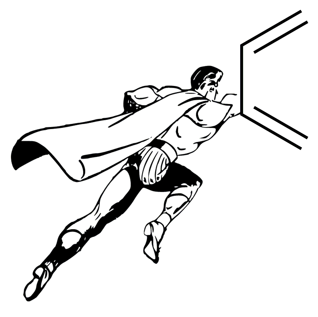 Супермен контурный рисунок
