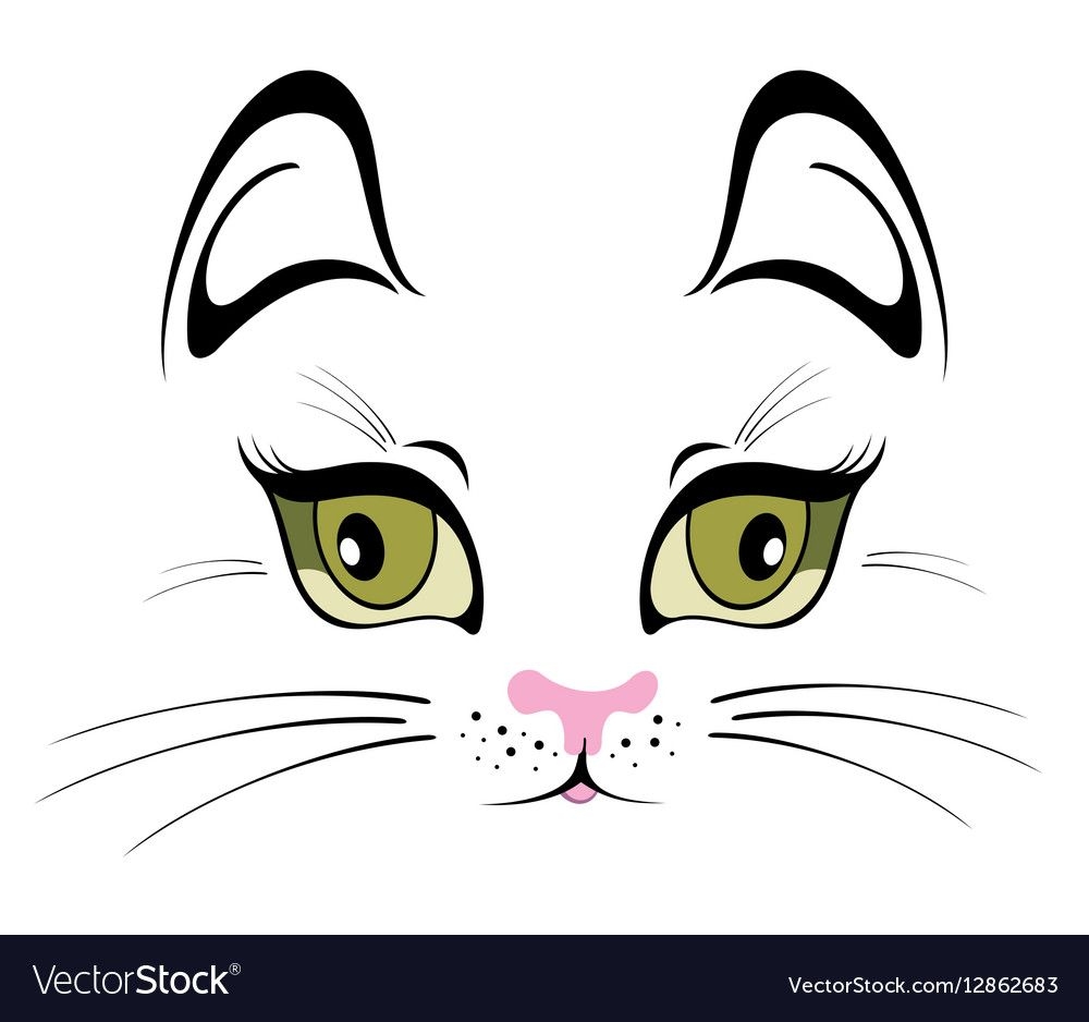 Красивая мордочка кошки рисунок