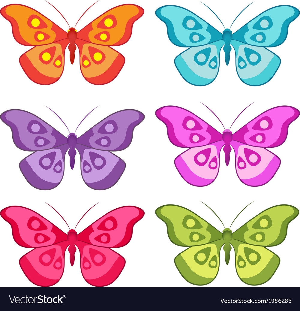 Бабочки для выстригания цветные
