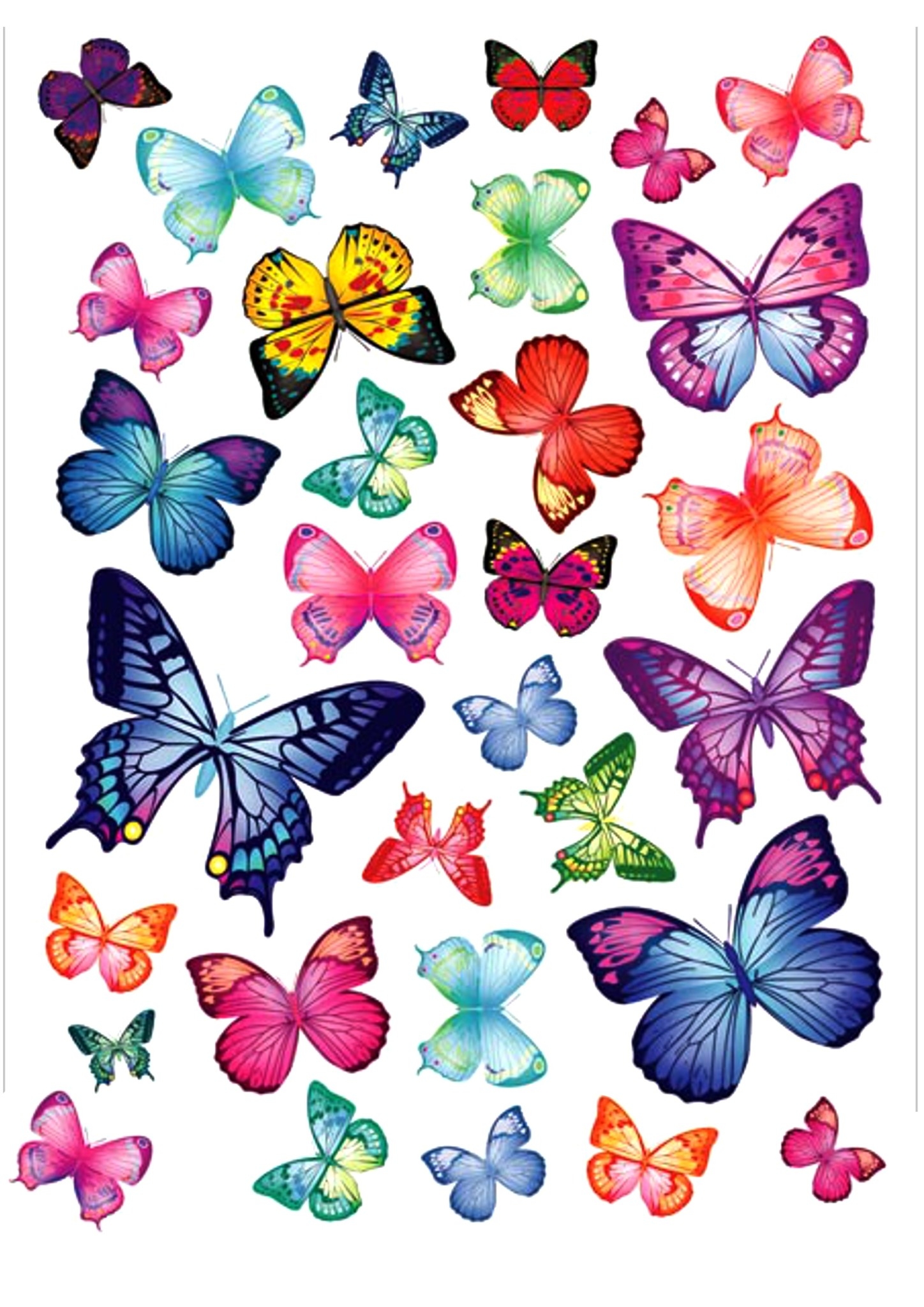 Распечатать цветной. Баттерфляй Стикерс. Бабочки для вырезания цветные. Разноцветные бабочки для вырезания. Трафареты цветные.