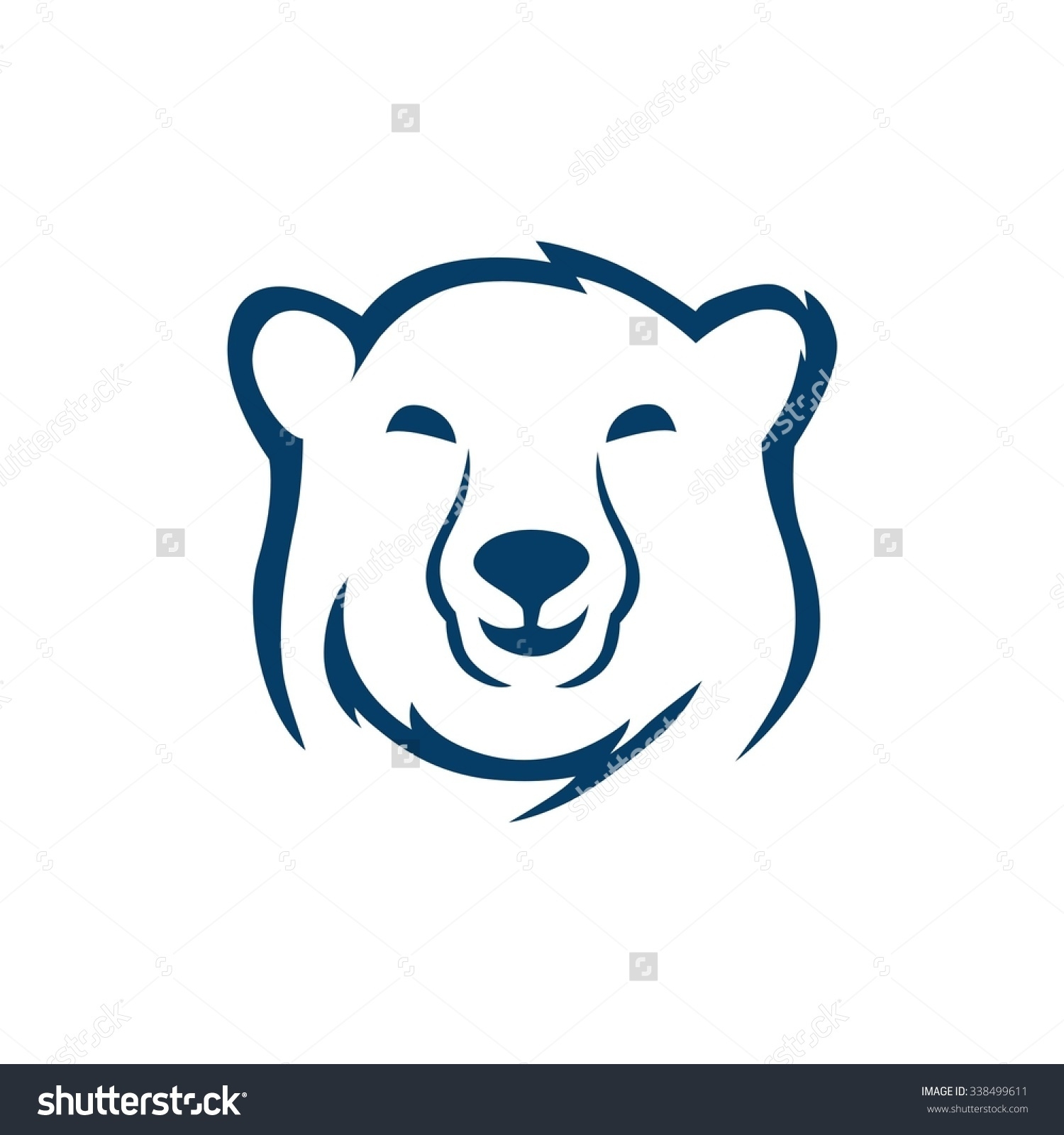 Силуэт головы медведя для логотипа