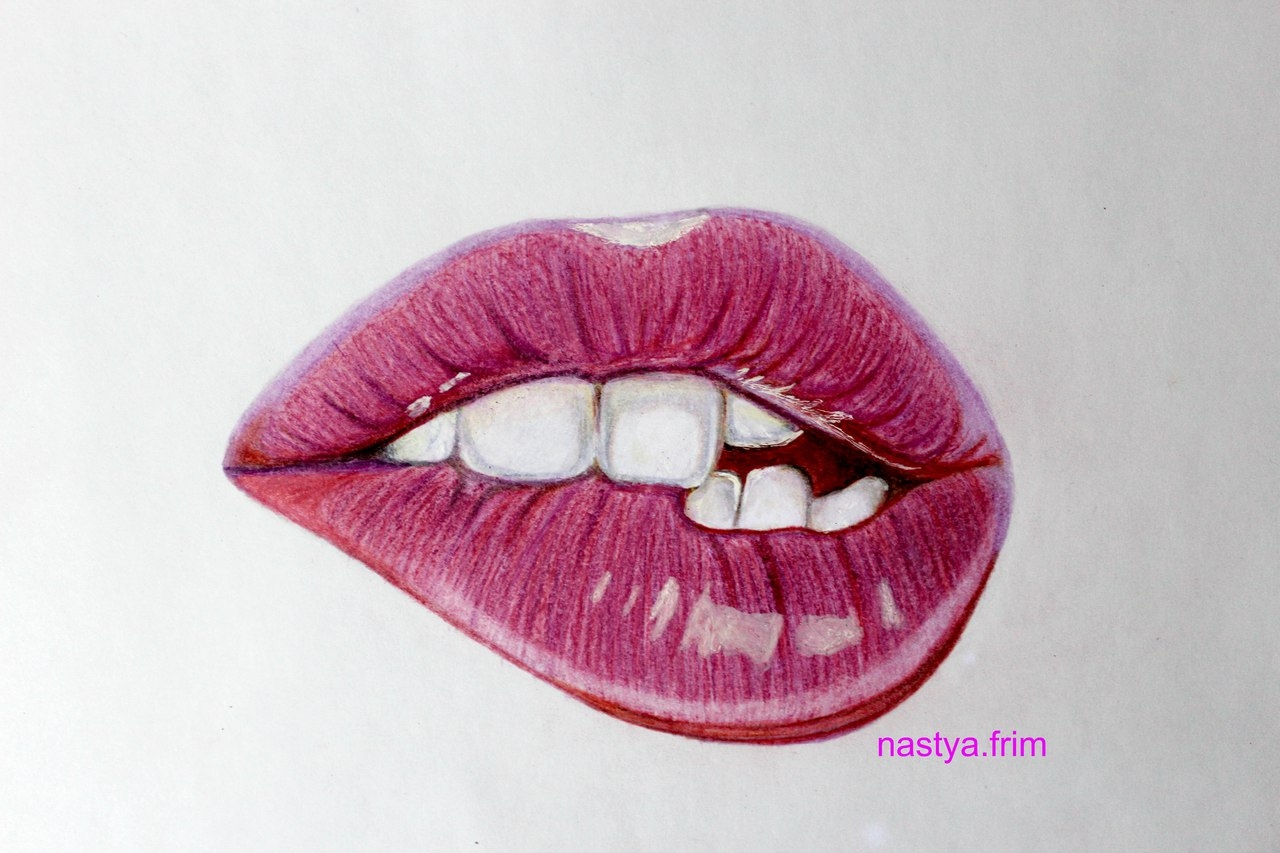 Рисунки цветные простые губы