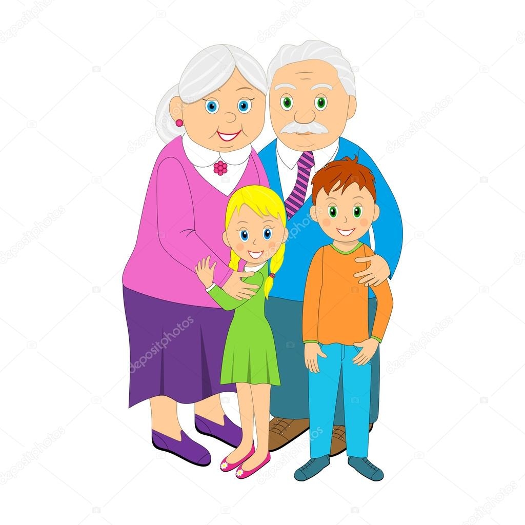 картинки дедушки и бабушки и внучки