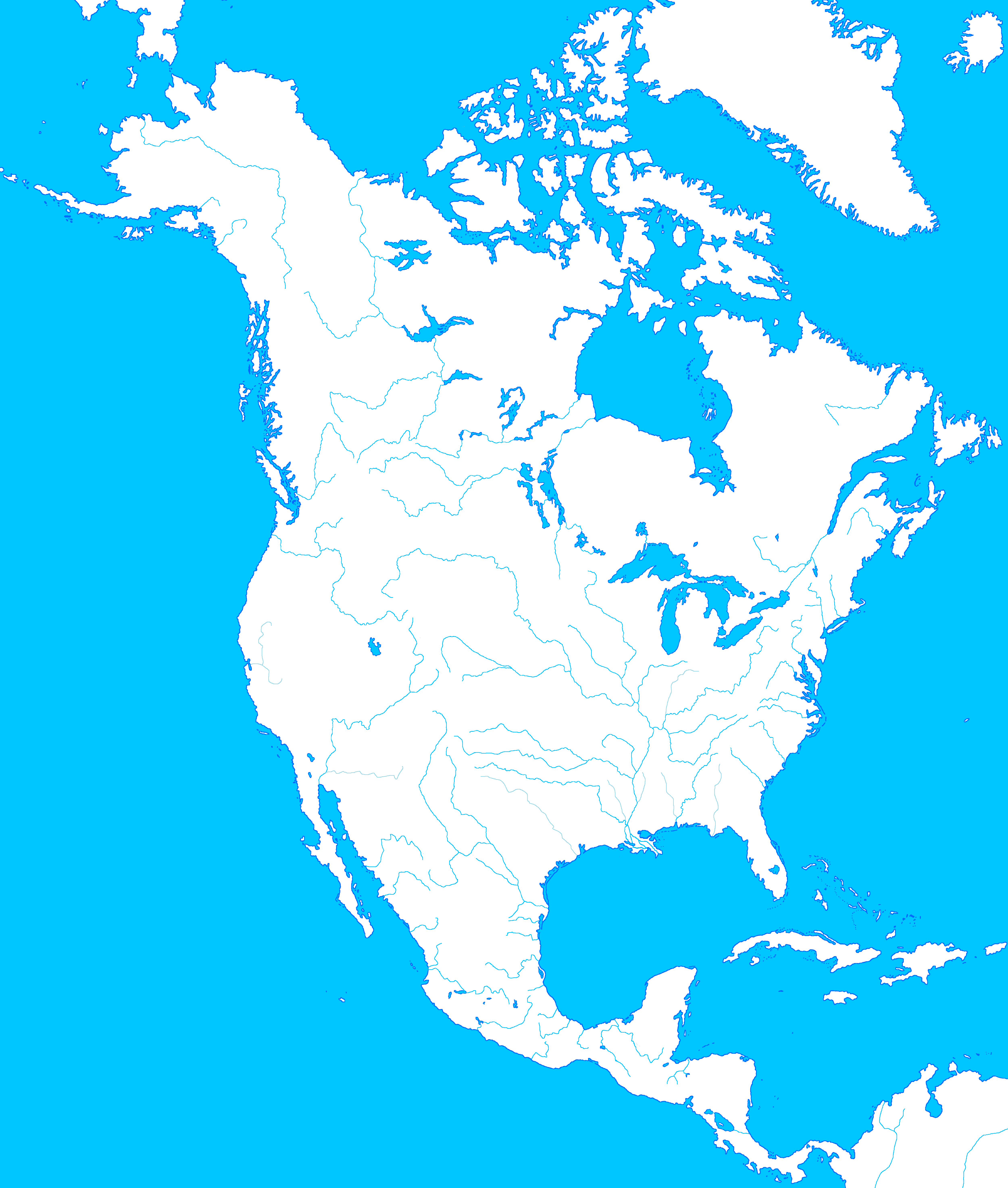 Северная америка работа с картой. Контур материка Северная Америка. Северная Америка материк контурная карта. Карта Северной Америки без названий. Физическая карта материка Северная Америка.