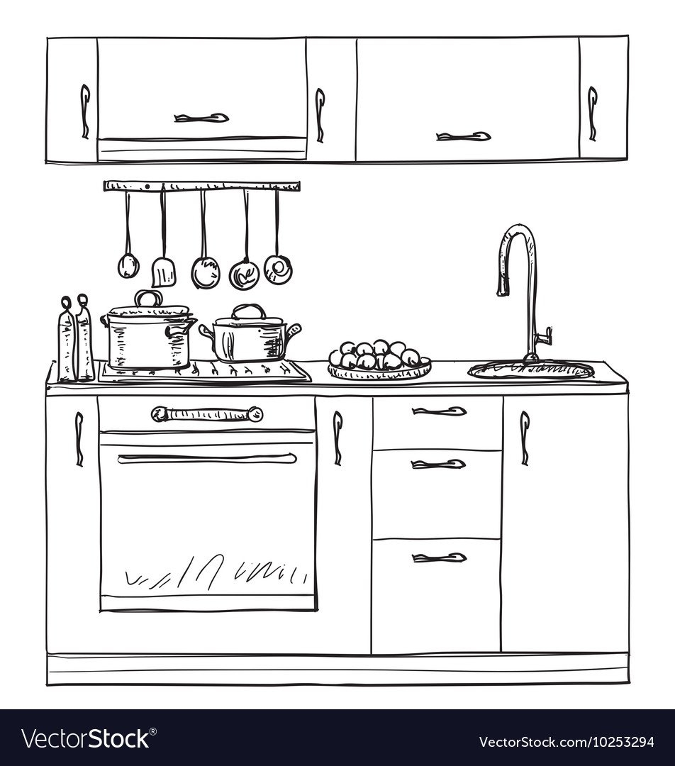 Кухонный гарнитур рисунок для детей