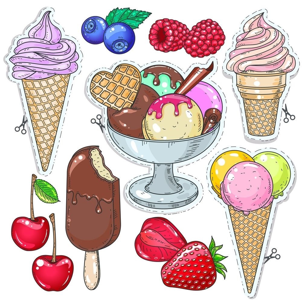 Мороженое рисунки для детей цветные