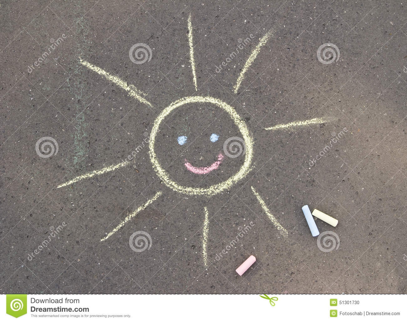 Рисунок солнца на асфальте