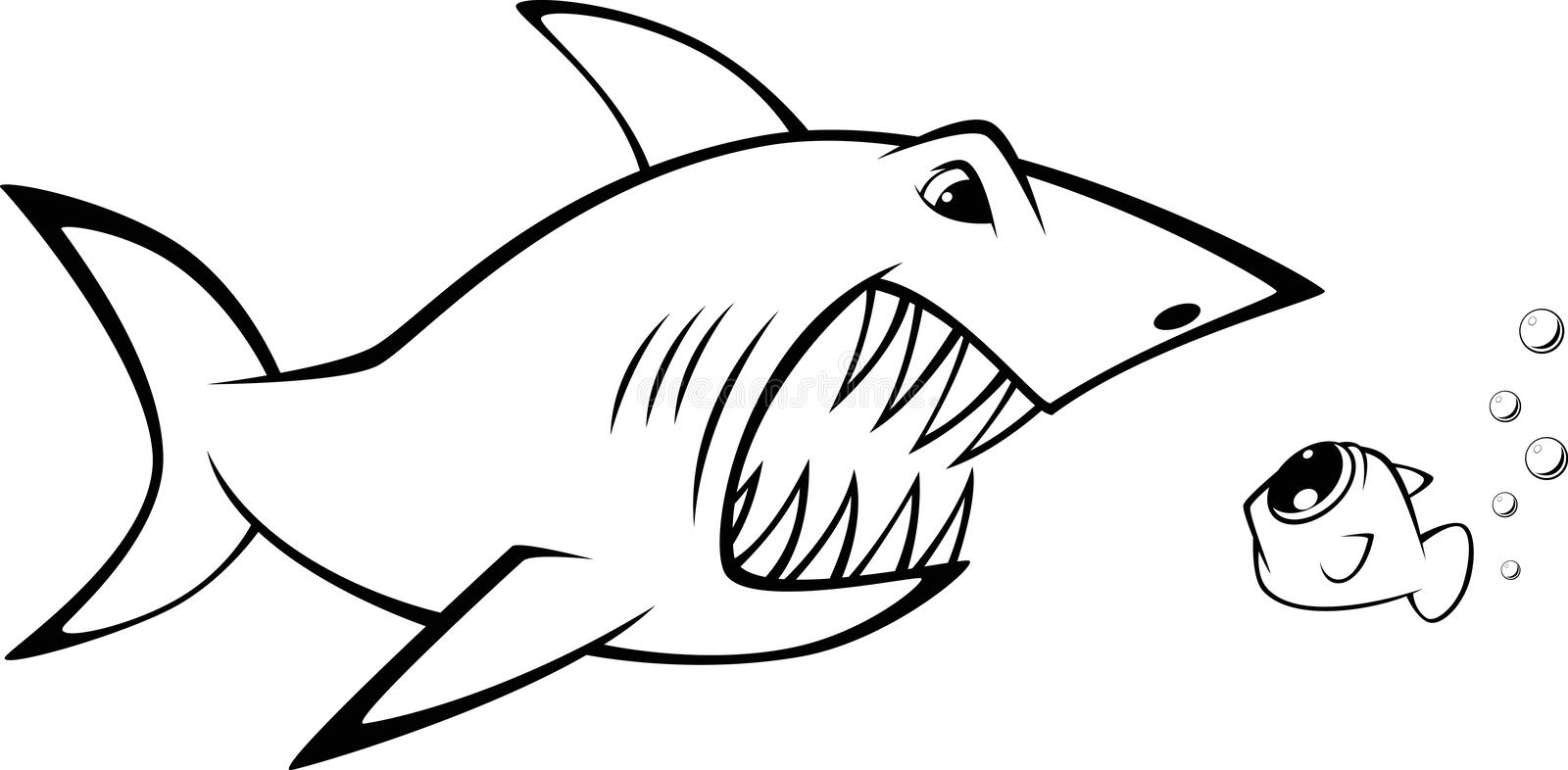 Акула с открытым ртом раскраска