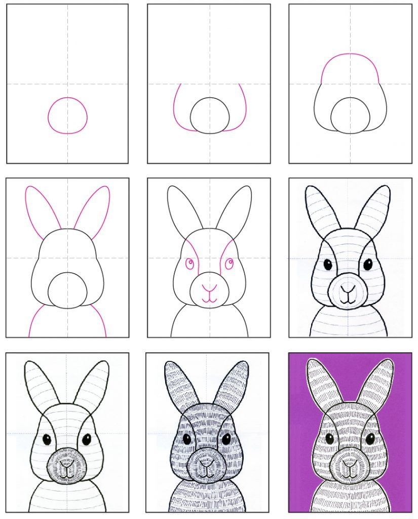 Рисование кролика поэтапно для детей