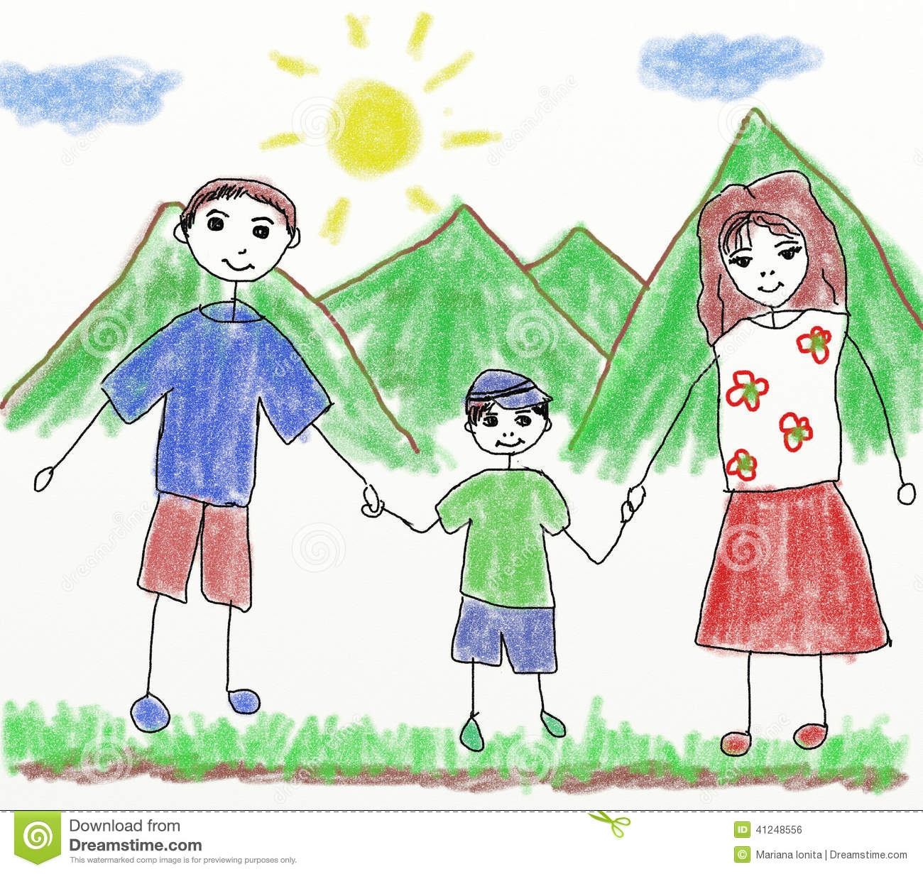 Рисунок семьи детский легко