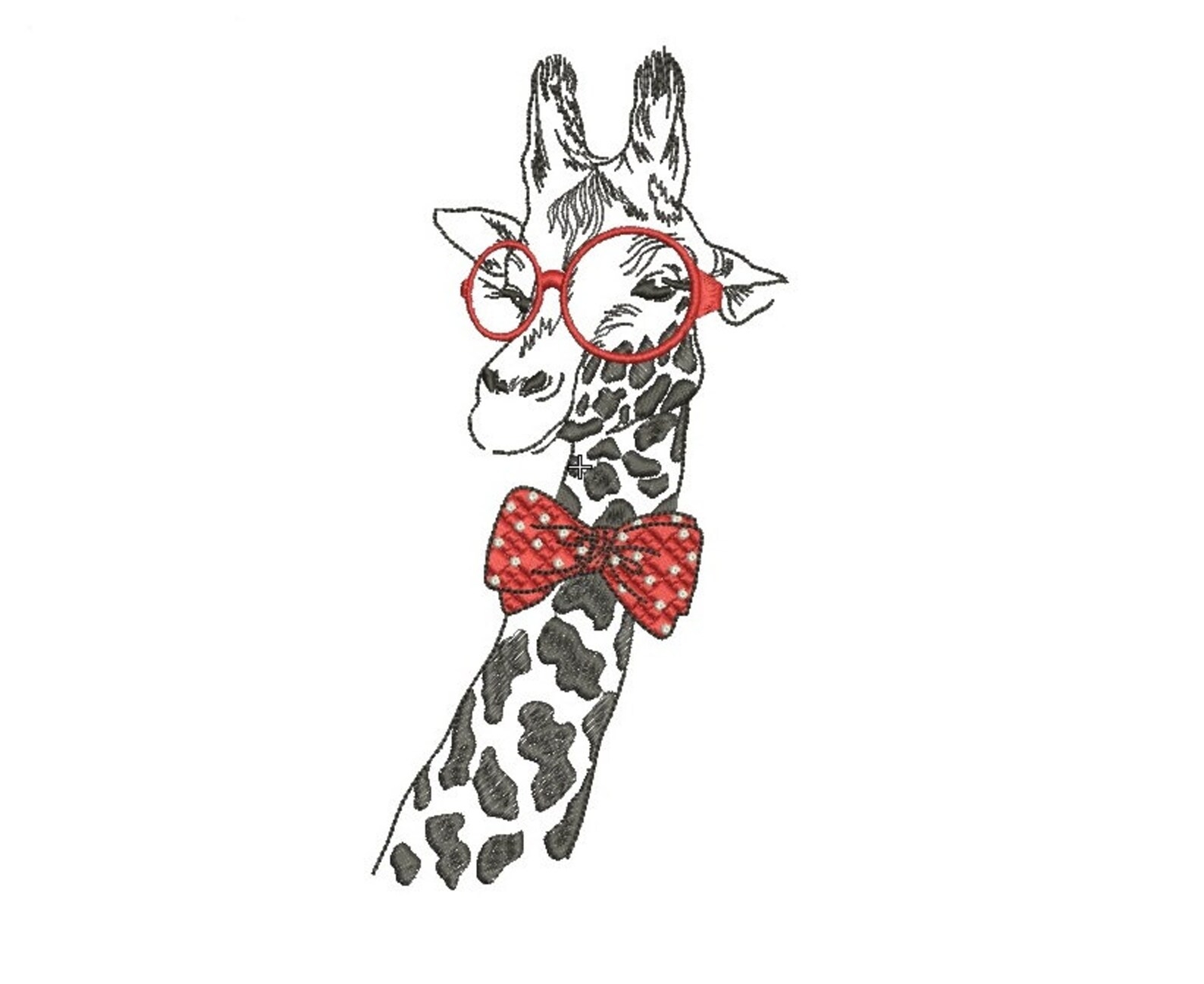 Машинная вышивка Жираф