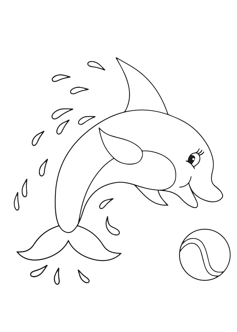 Рисунки дельфинов для детей 5-7 лет