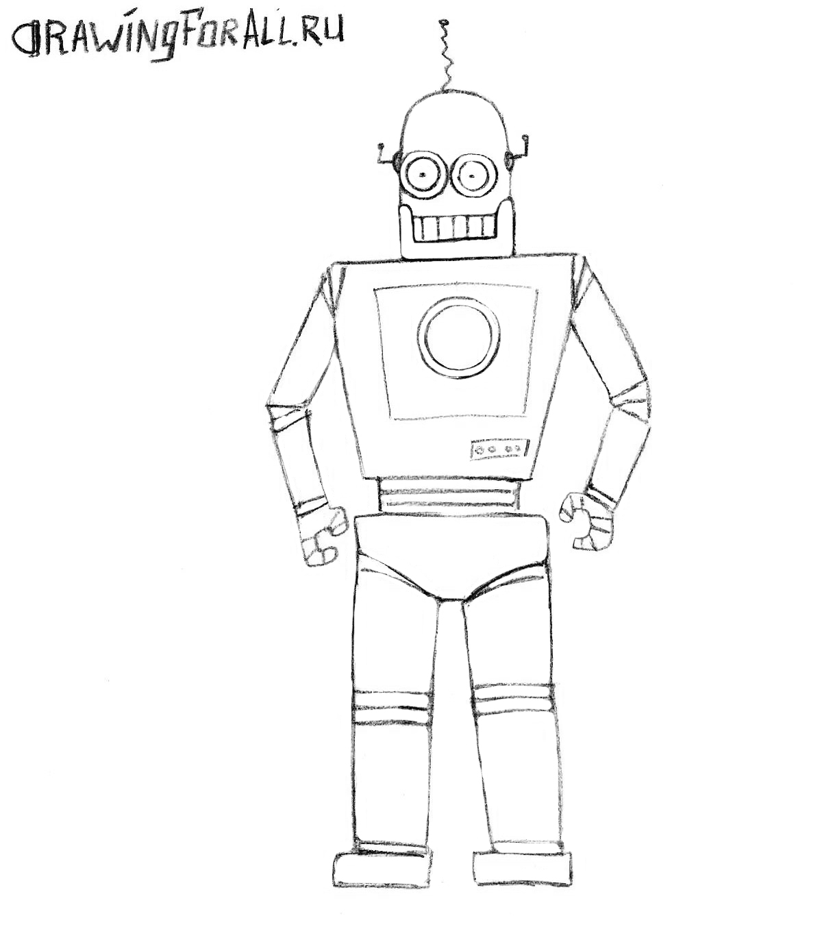 Робот рисунок карандашом