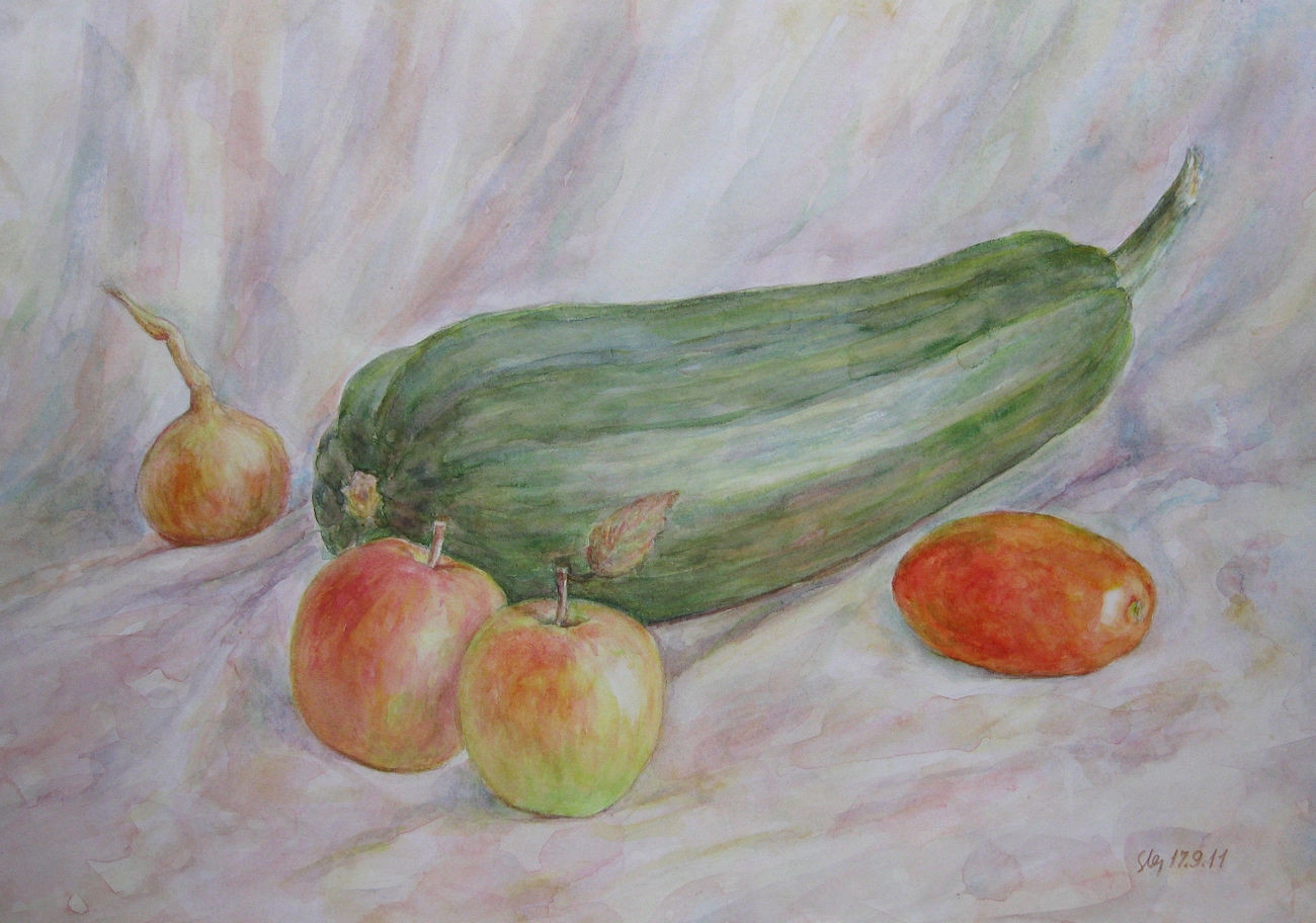 Рисование с натуры овощей и фруктов