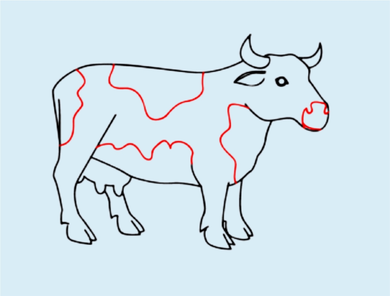 Корова рисунок карандашом для детей