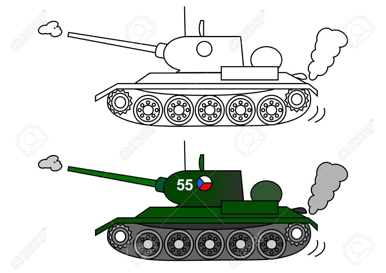 Рисование танка по контуру