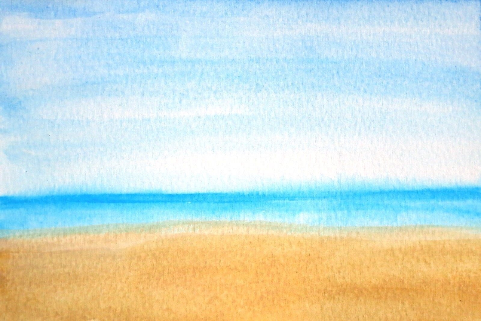 Акварель пляж небо