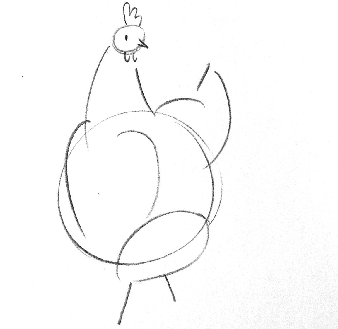 Нарисовать курицу ребенку 5