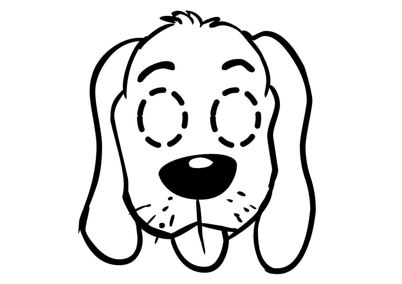 Раскраска голова собаки для детей