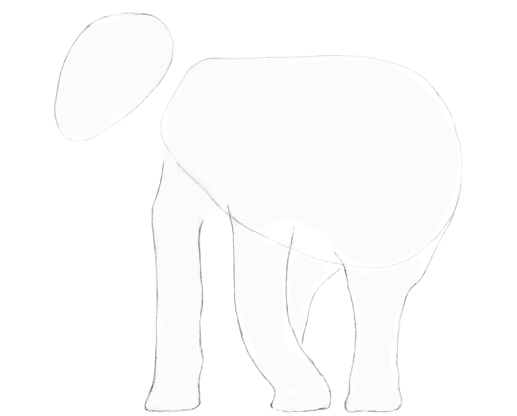 Форма слона для рисования