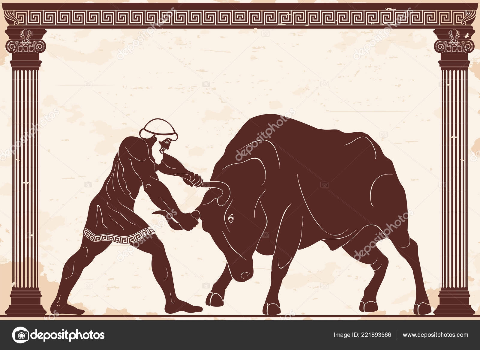 Геракл укрощает Критского быка