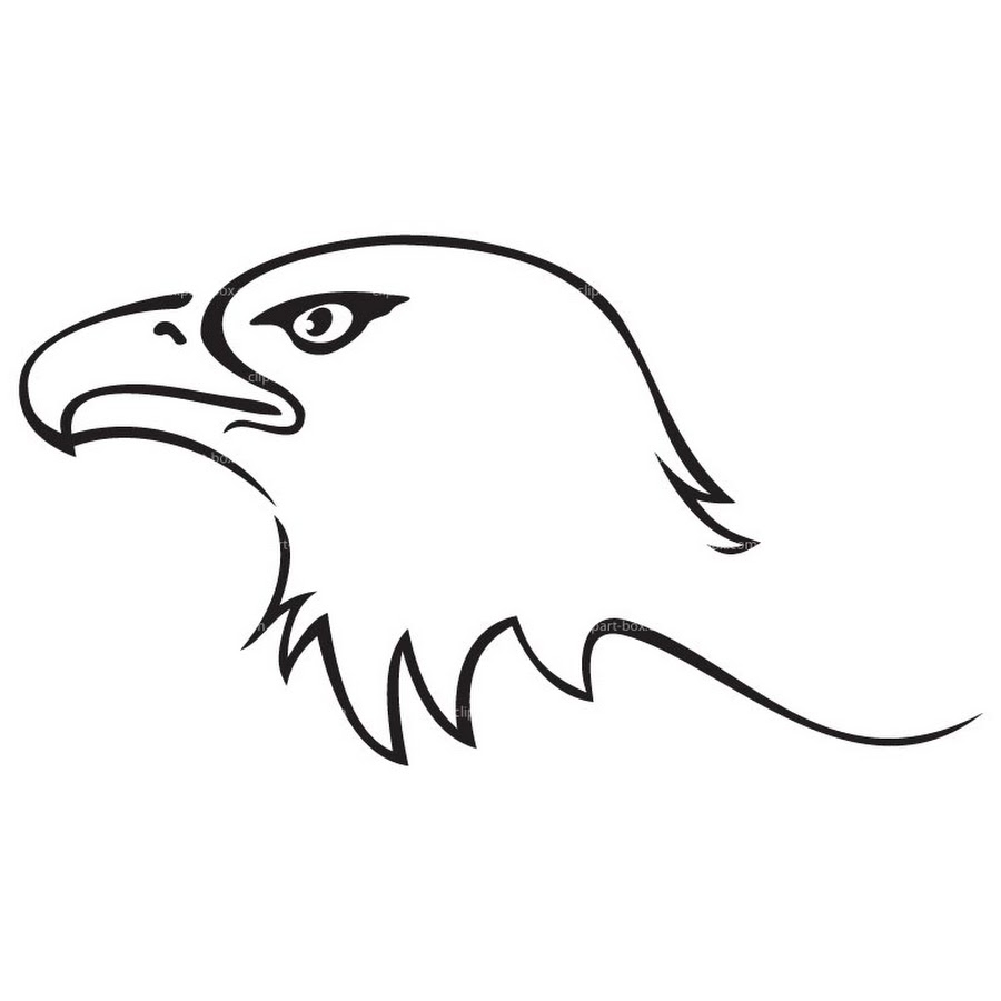 Орел контурный рисунок в профиль