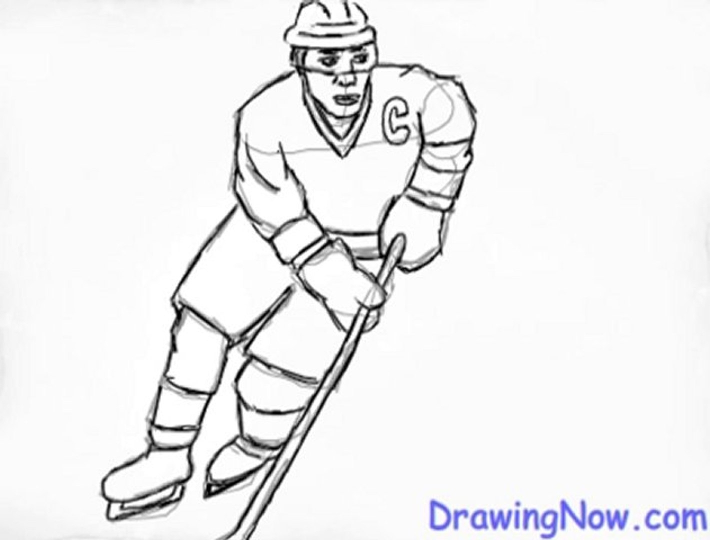 Зарисовки карандашом хоккеистов