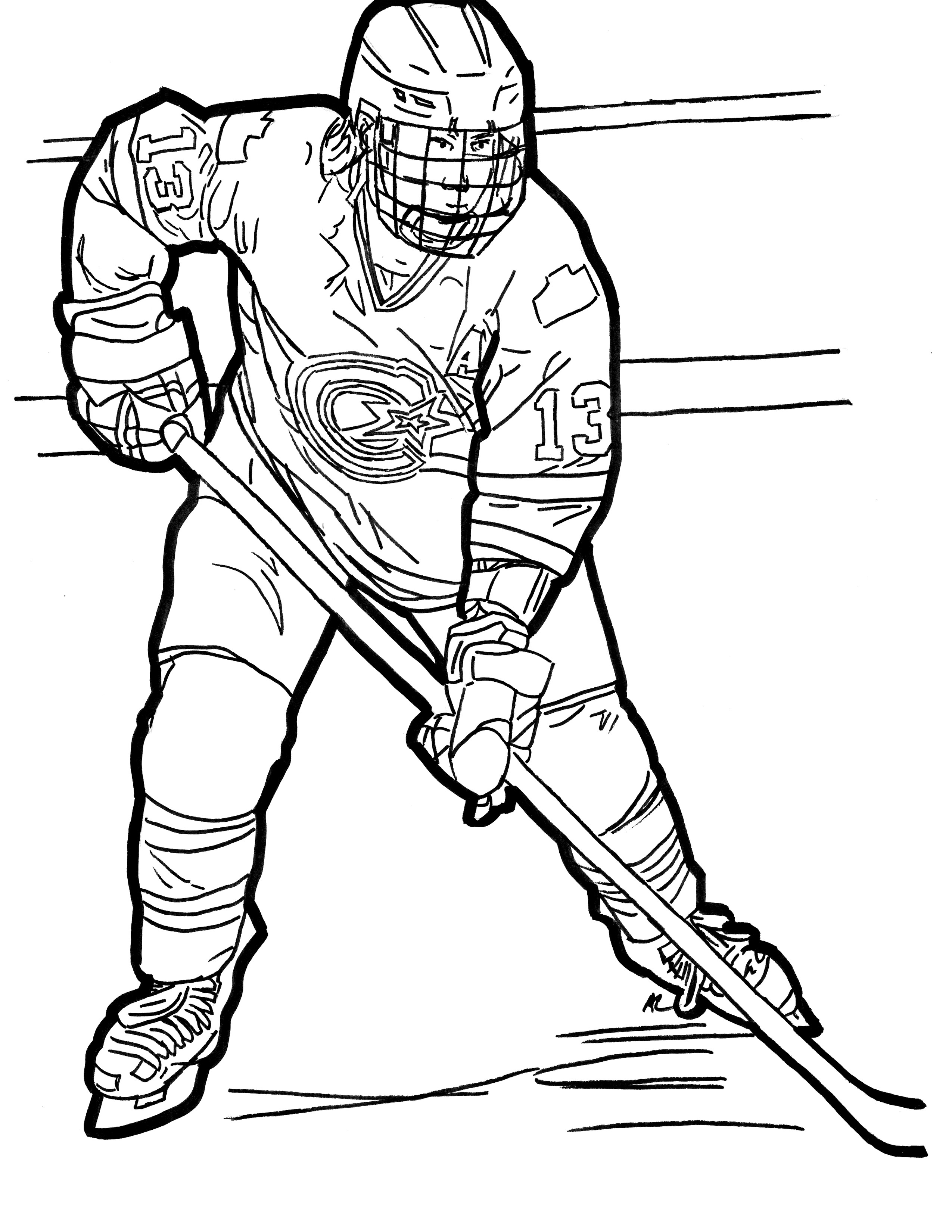 Раскраска хоккейный вратарь