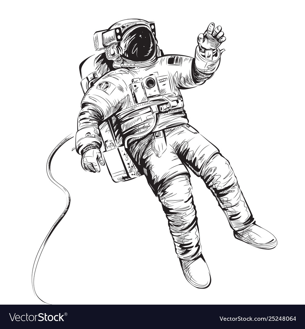 Космонавт рисунок простой