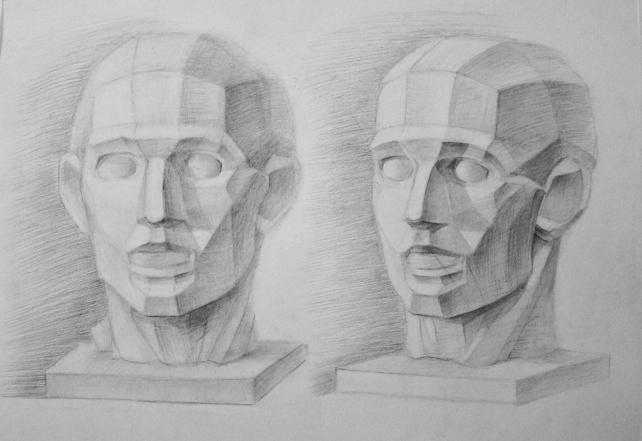 Гипсовая голова римлянина рисунок поэтапно