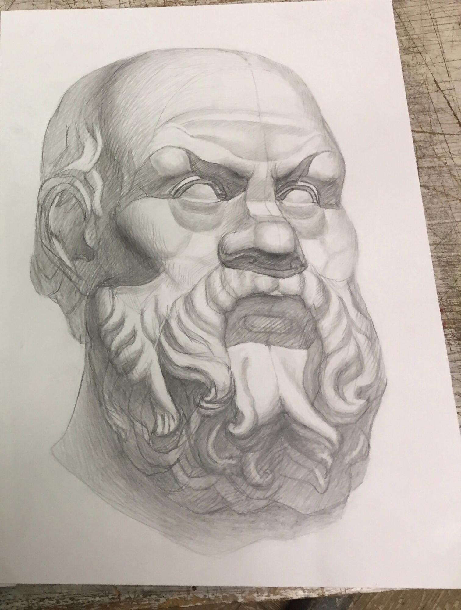 Гипсовая голова Деда с бородой