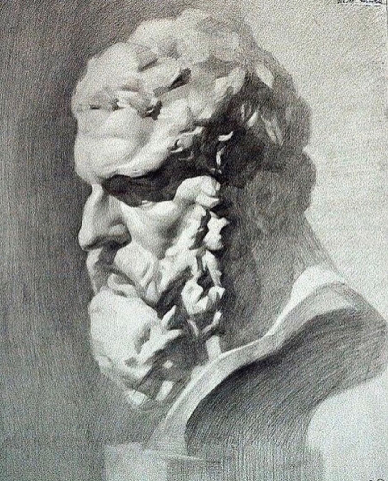 Гипсовая голова Академический рисунок Академии художеств
