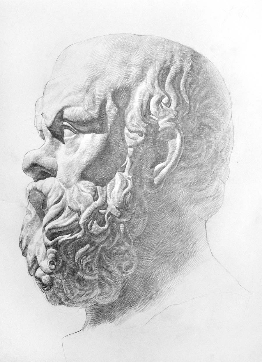 Сократ гипсовая голова профиль МАРХИ